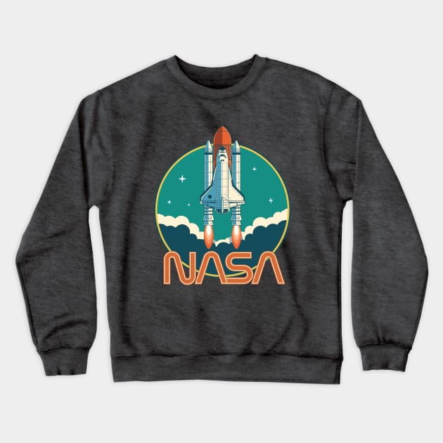 NASA Retro Vintage Space Logo Crewneck Sweatshirt by ericb